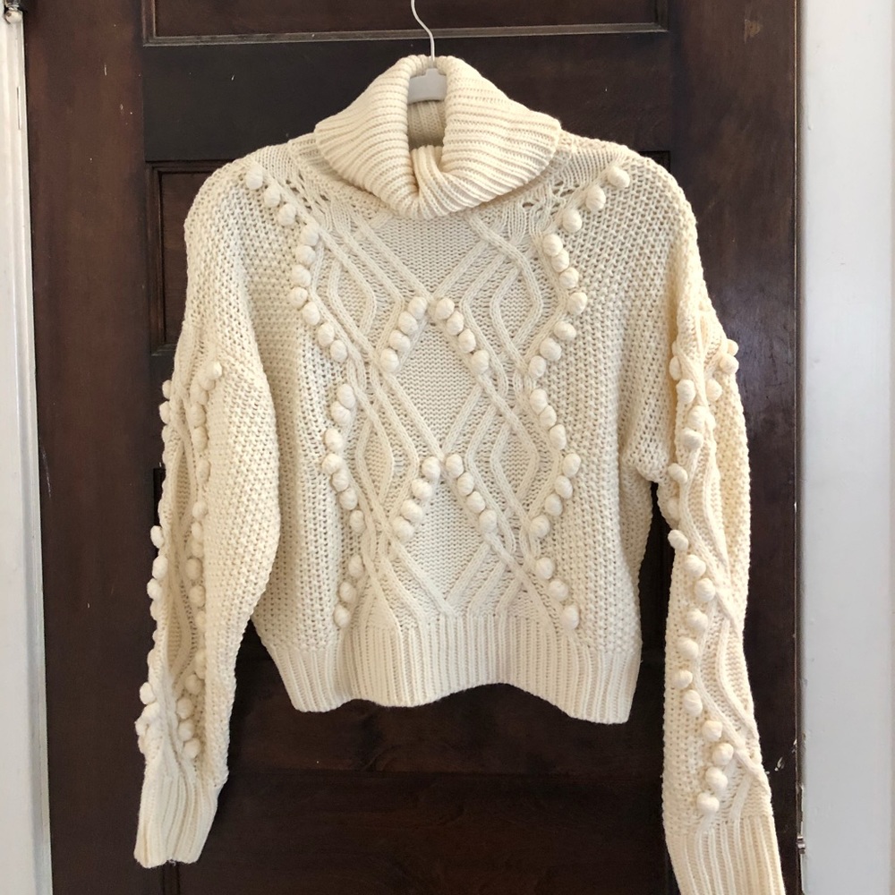 Cream Turtle Neck Sweater